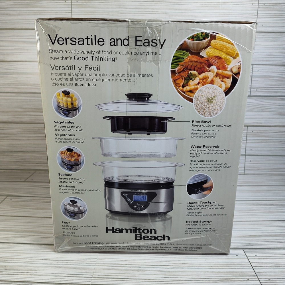 Hamilton Beach Digital Food Steamer 5.5 Quart 2 Tier Stackable Model #37530Z NEW - Picture 3 of 9